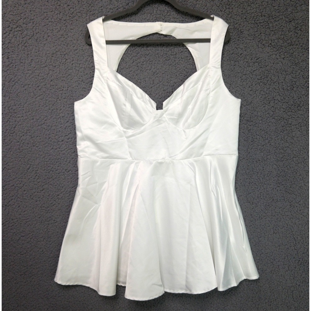 Peppermayo Candice White Satin Bustier Corset Mini Dress Womens Fits 1X 2X NWT